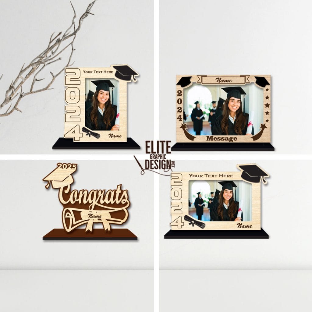 Horizontal Vertical Congrats Frame School student laser cut stickers jpg