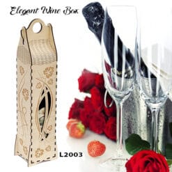 Boîte à vin élégante en bois, découpée et gravée au laser