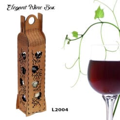 Boîte à vin élégante en bois, découpée et gravée au laser