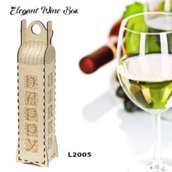 Boîte à vin élégante en bois, découpée et gravée au laser