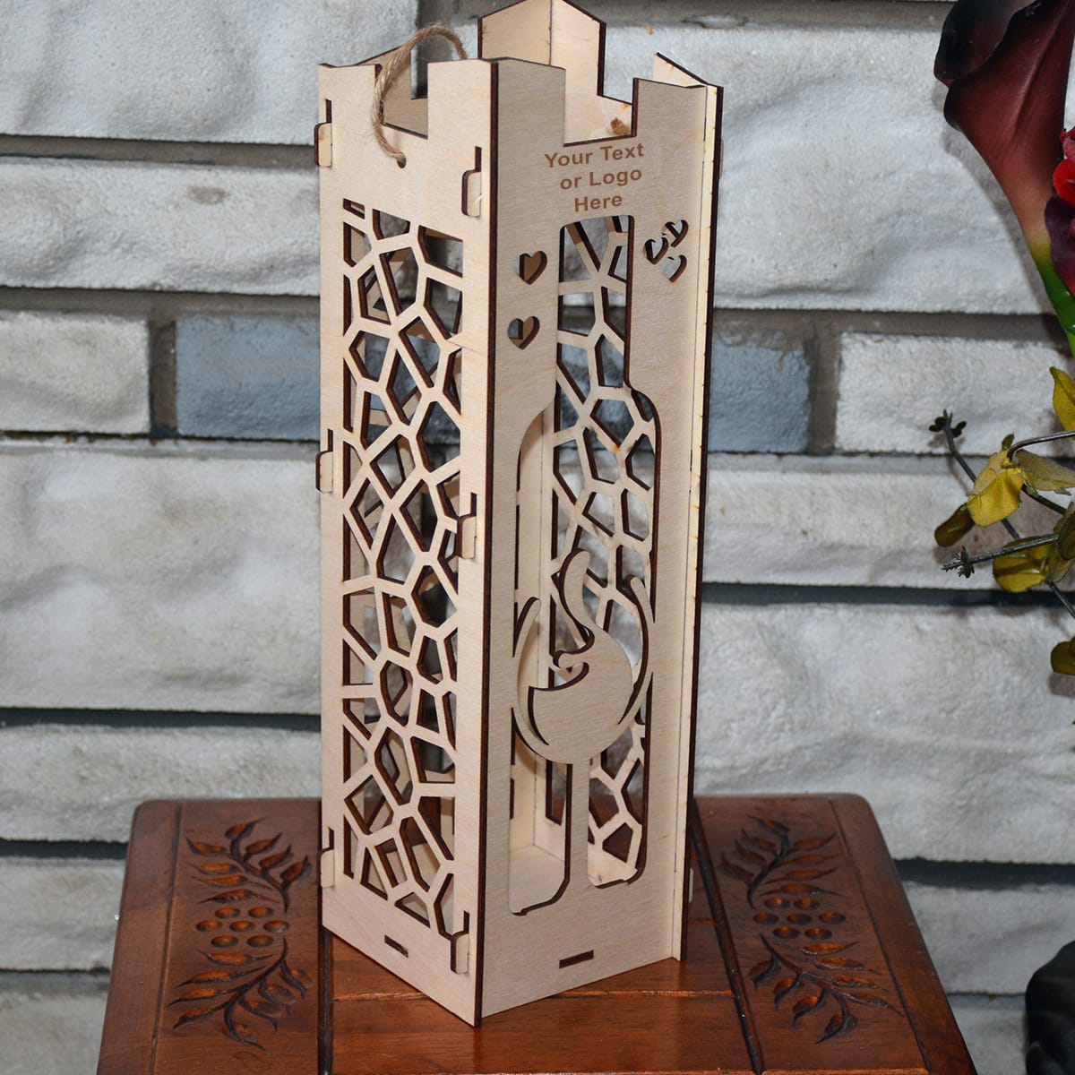 Wine Box 4 Wood Laser Cut Wine Box Design Gifts Love