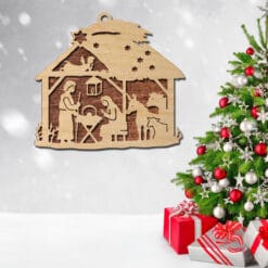 Laser-cut-set-Modern-wood-Decorative-Geometric-set--Unique-ornaments for christmas tree