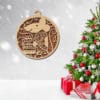 Ensemble laser découpé – Décorations en bois modernes et géométriques – Ornements uniques pour sapin de Noël