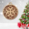 Ensemble laser découpé – Décorations en bois modernes et géométriques – Ornements uniques pour sapin de Noël