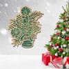 Ensemble laser découpé – Décorations en bois modernes et géométriques – Ornements uniques pour sapin de Noël