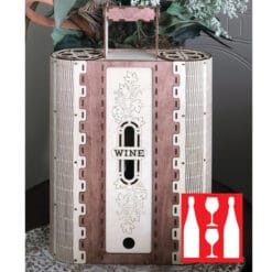 Boîte à vin élégante en bois découpée au laser et fabriquée à la main pour Noël