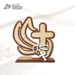 Cadeau de communion personnalisé en bois découpé au laser, pour fille