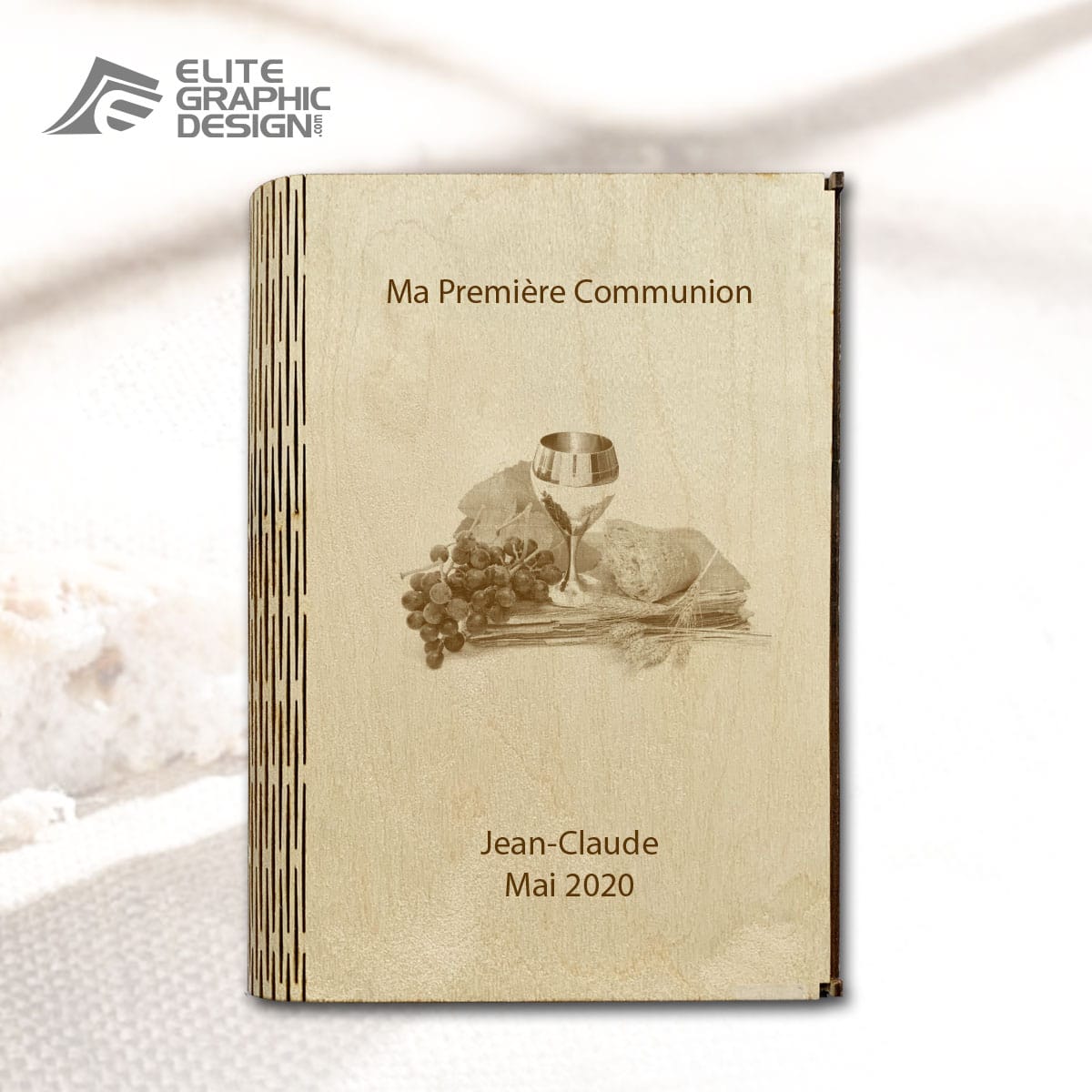 Boîte pour bible personnalisée de première communion 4 Cadeau de communion personnalisé en bois découpé au laser, pour fille