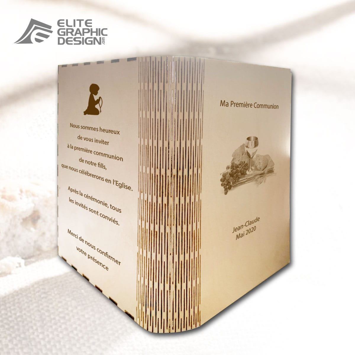Boîte pour bible personnalisée de première communion 3 Cadeau de communion personnalisé en bois découpé au laser, pour fille