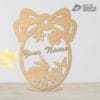 Support œuf de Pâques en bois découpé au laser – Panier décoratif avec lapin
