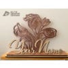 Wood Laser Cut Personalized Name Gift Decoration Flower