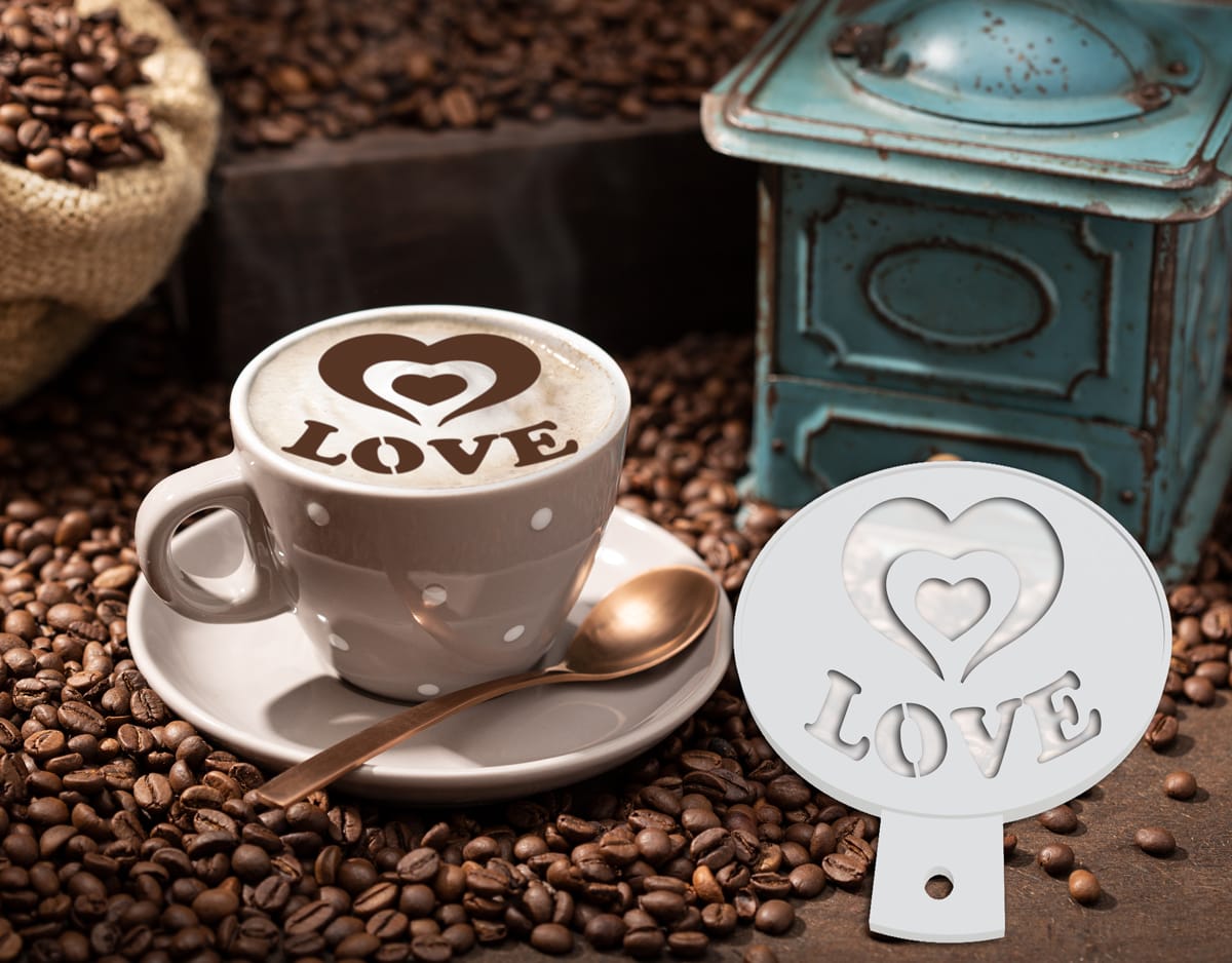 Love Coffee Stencil