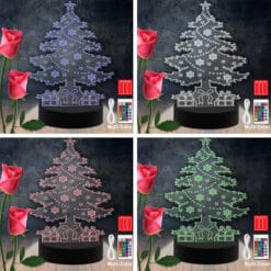 Christmas Tree RGB Led Acrylic Light Lamp Color Laser Cut