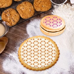 Pochoir en PETG pour Cookies et Pâtisseries – Formes Géométriques, Points et Motifs “Love” en Sucre