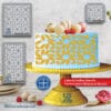 Pochoir à gâteau - Fleurs géométriques 2 Cake Stencil for Pastry Decoration – PETG Food-Grade Kitchen Template, Made in Quebec