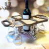 Wine Tray Bottles and Glasses laser cut