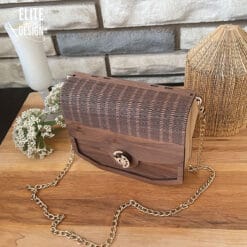 Laser cut wooden handbags custom color stickers