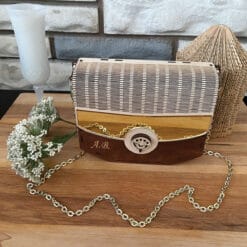 Laser cut wooden handbags custom color stickers
