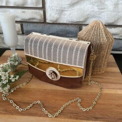 Laser cut wooden handbags custom color stickers