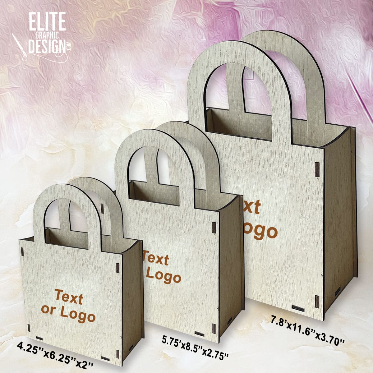 Wooden Handbags 7 Laser cut wooden handbags custom color stickers
