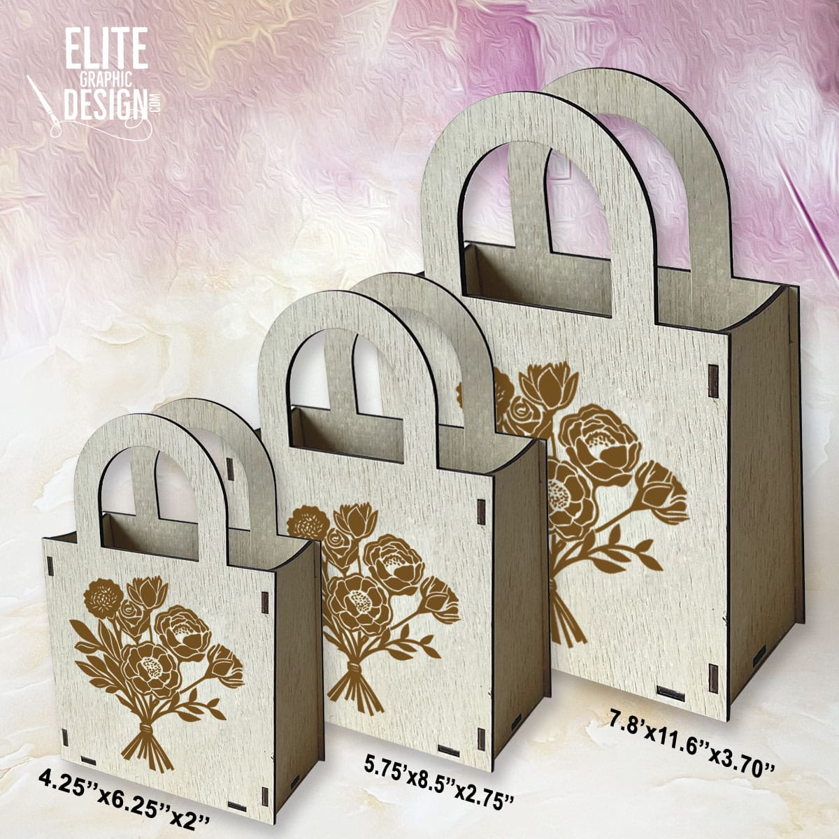 Wooden Handbags 4 Laser cut wooden handbags custom color stickers