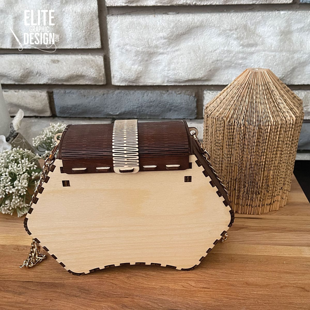 Sacs à main en bois - Clara 7 Sacs à main en bois découpés au laser, personnalisées