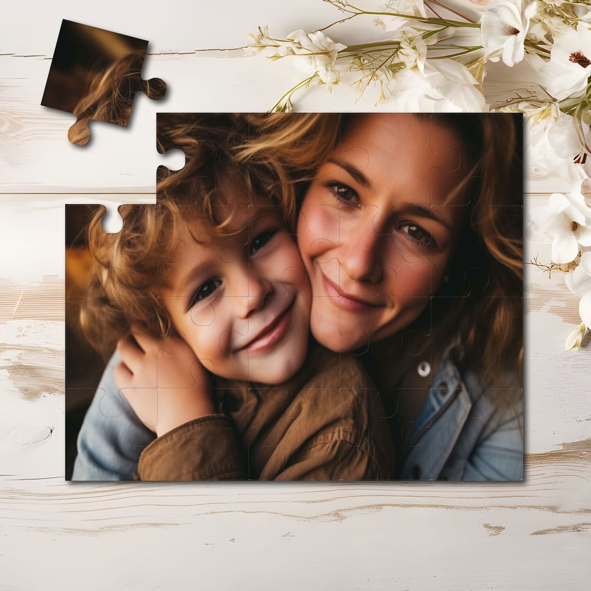 Puzzles en Bois Personnalisés - Carré 3 Cadeaux puzzles en bois personnalisés : capturez vos souvenirs avec nos puzzles en bois personnalisés. Créez une œuvre d’art unique adaptée à votre vision. Commandez le vôtre dès aujourd'hui !