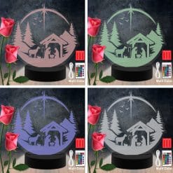 Nativity Christmas Jesus Religion Led Acrylic Light Lamp Color Laser cut