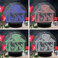 Nativity Christmas Jesus Religion Led Acrylic Light Lamp Color Laser cut