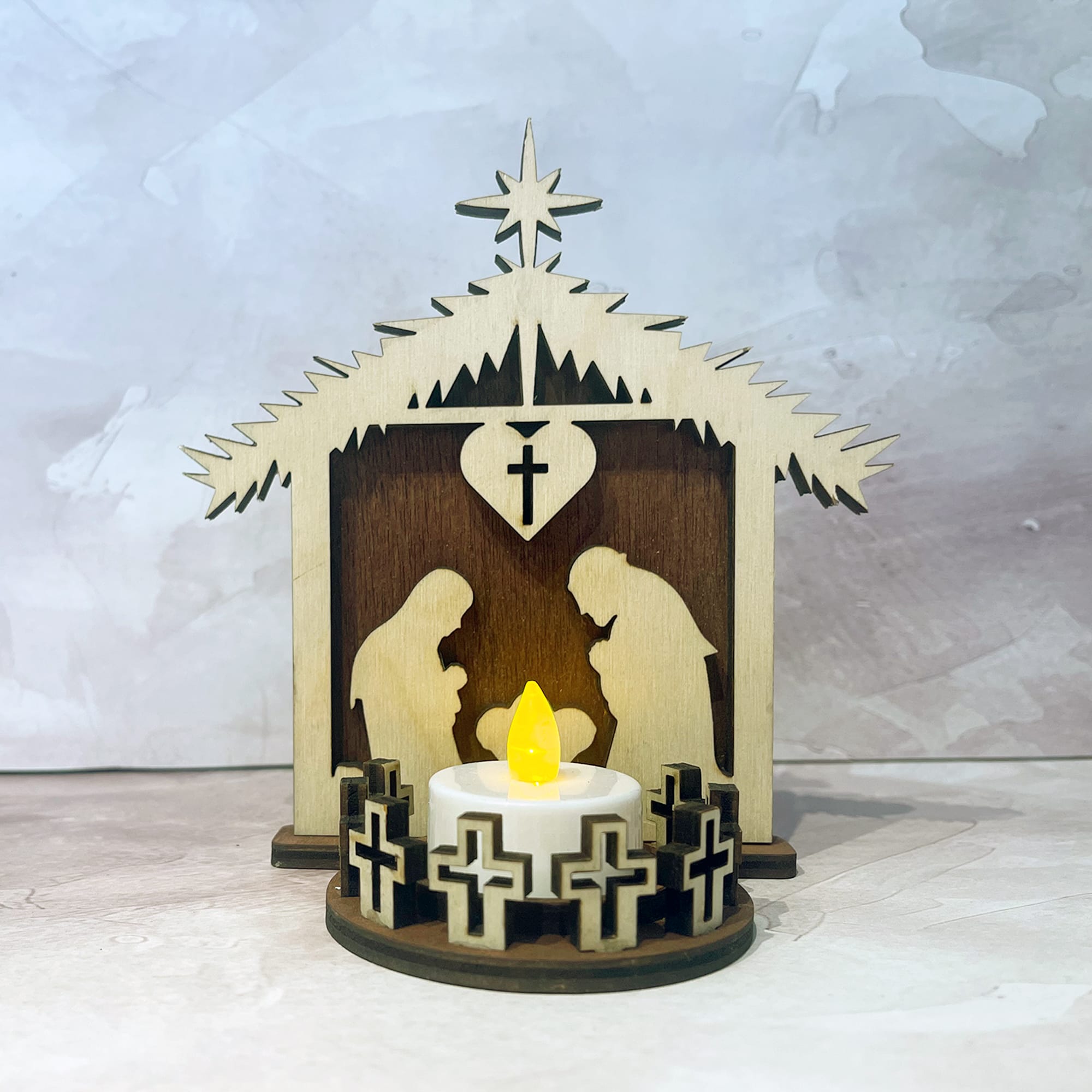 Magnifique Crèche Noël Porte-Bougie 5 Nativity scene with candle holder