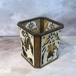 nativity candle holder wooden laser cut canada