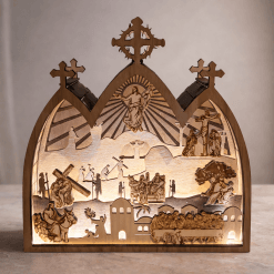 3d passion of christ wooden scene spiritual christian art