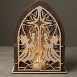 Alternative view of Saint Rita Wooden Candle Holder